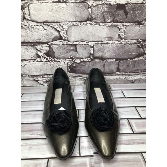 I. Magnin Green Metallic Patent leather Slip On Heeled Shoes Women Sz 6M US/36EU - Picture 7 of 16